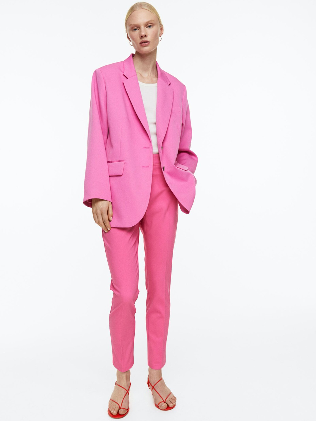 

H&M Women Cigarette Trousers, Pink