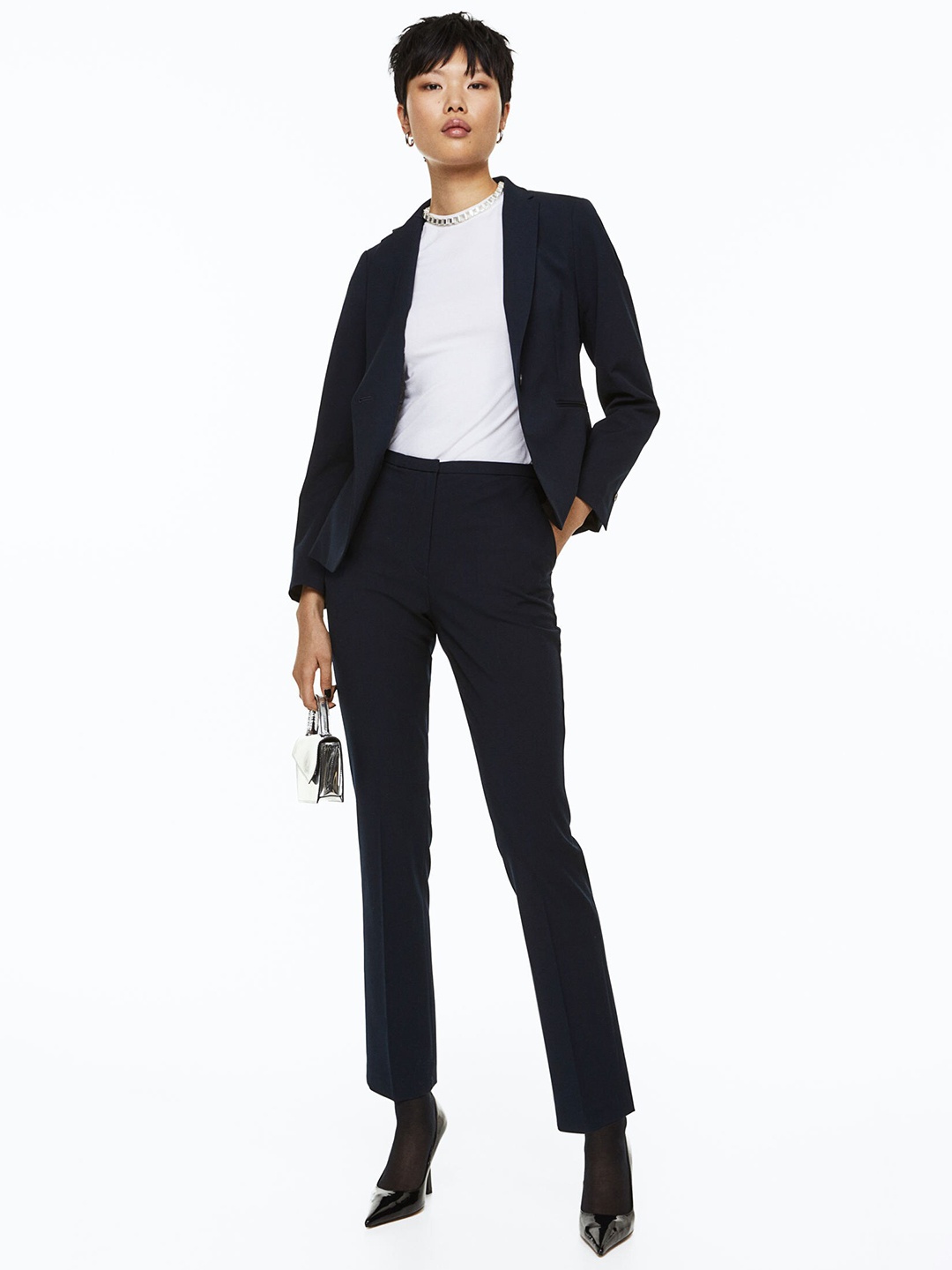 

H&M Women Cigarette Trousers, Blue