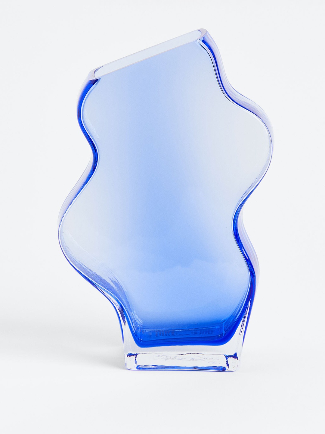 

H&M Blue Wavy Glass Vase