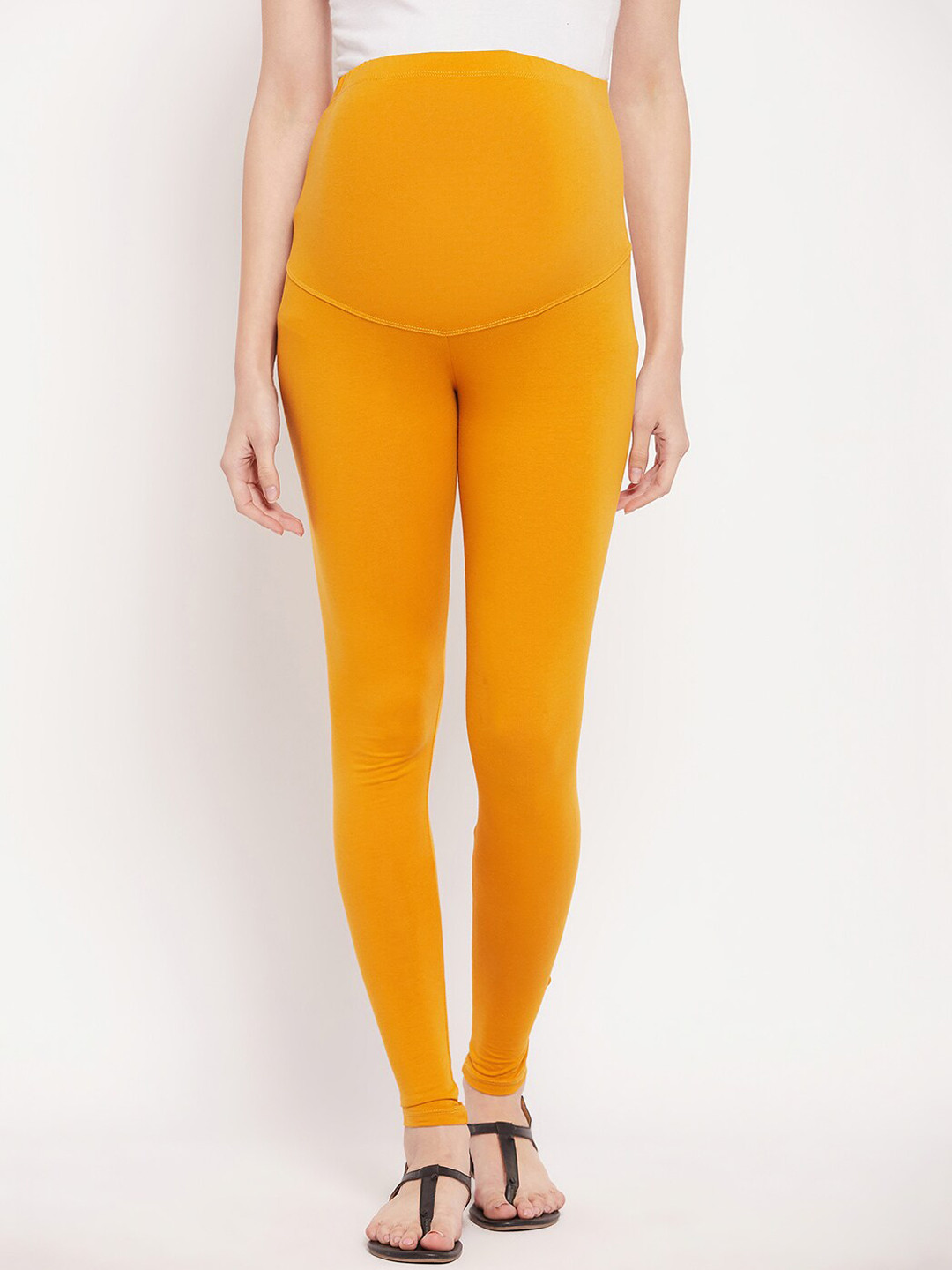 

NABIA Women Ankle Length Pure Cotton Leggings, Yellow
