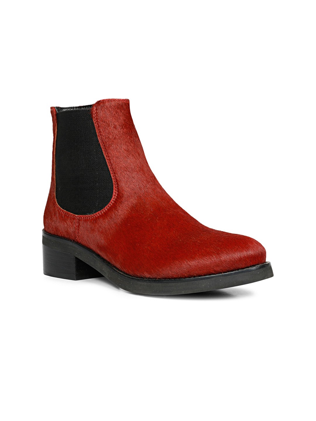

Saint G Women Colourblocked Leather Mid-Top Chelsea Boots, Red