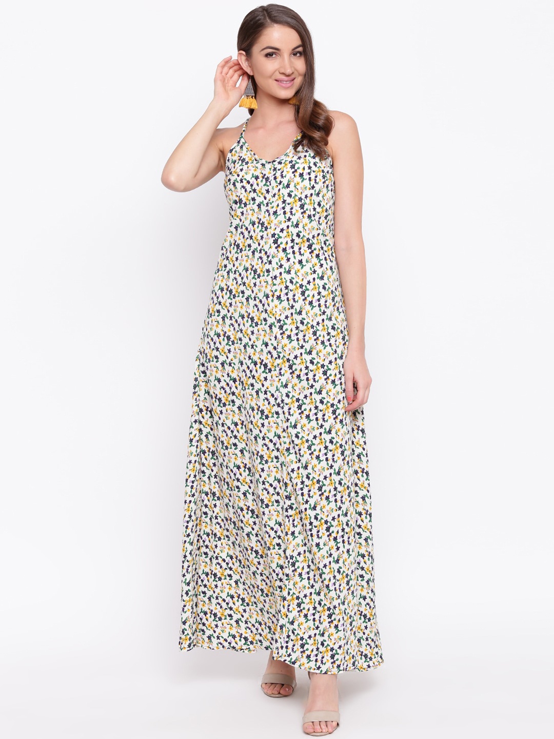 

Mayra Multicoloured Floral Maxi Dress, White