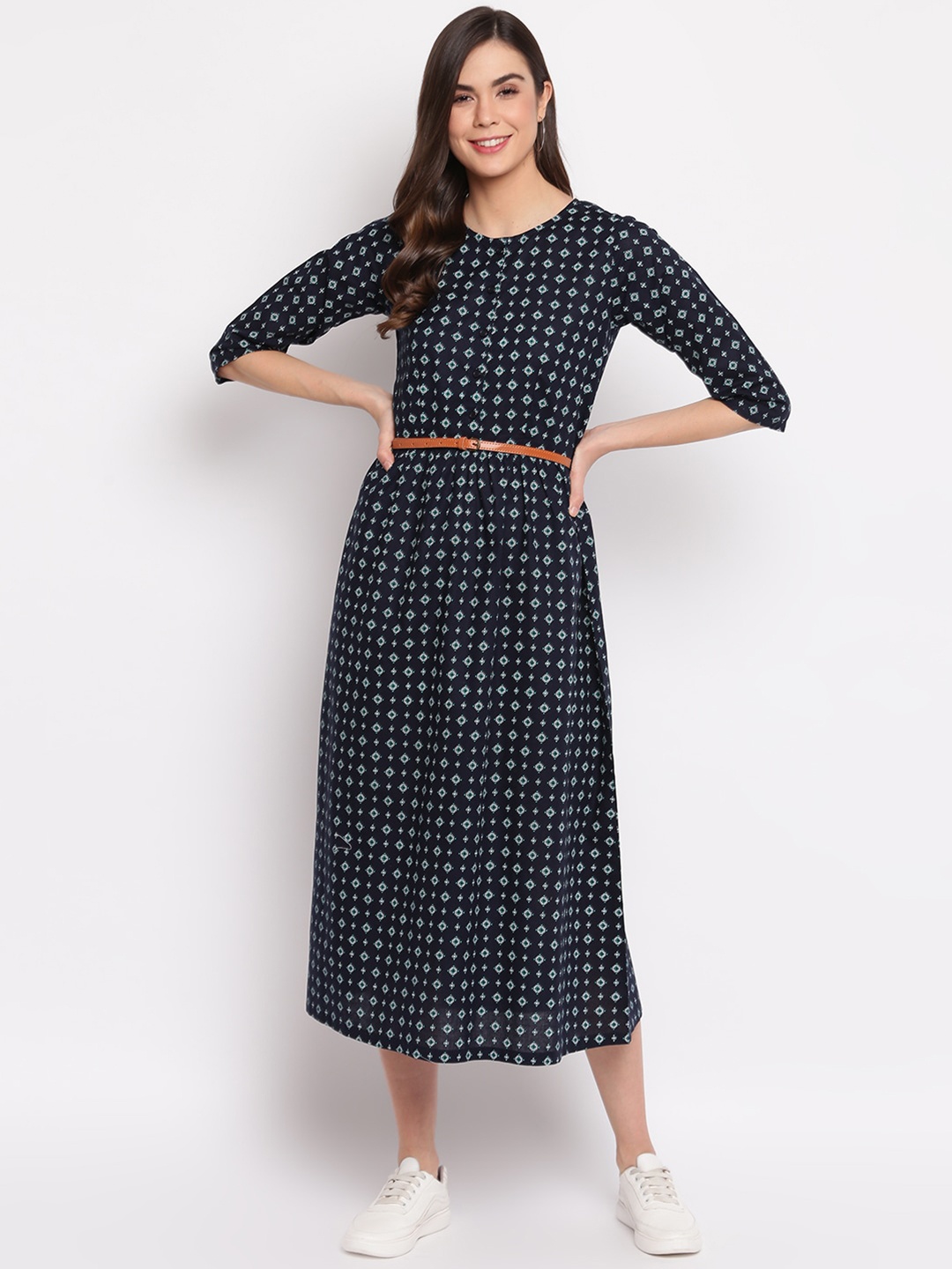 

Mayra Printed A-Line Midi Dress, Blue