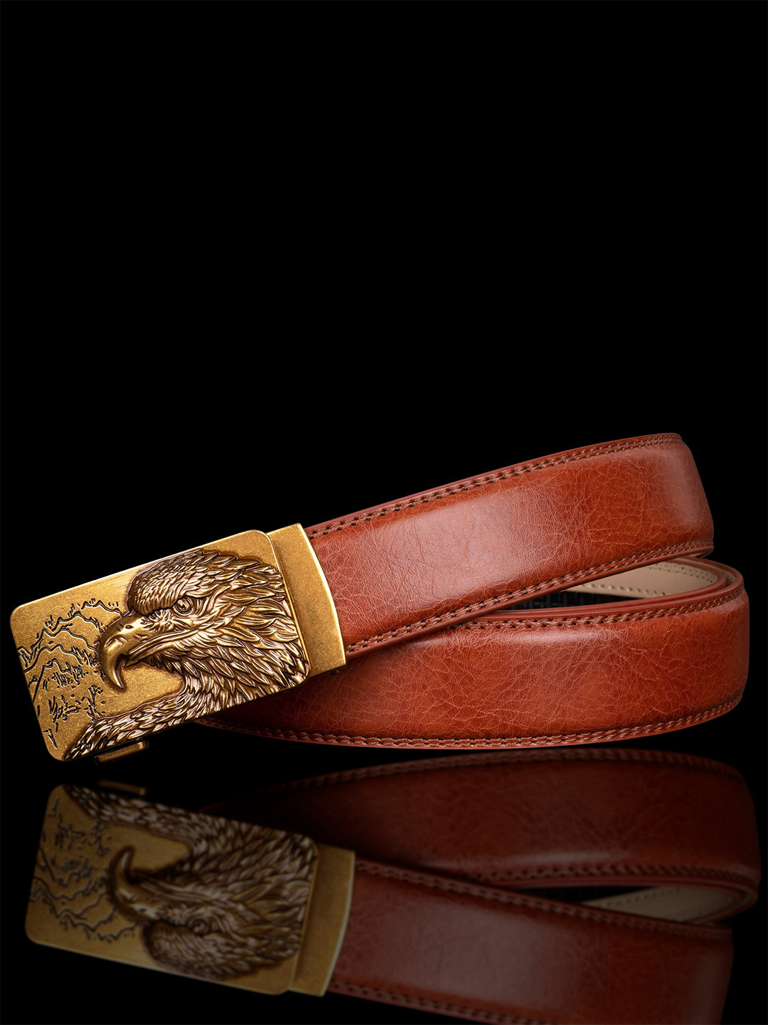 

NAEVE Men Leather Casual Belt, Red