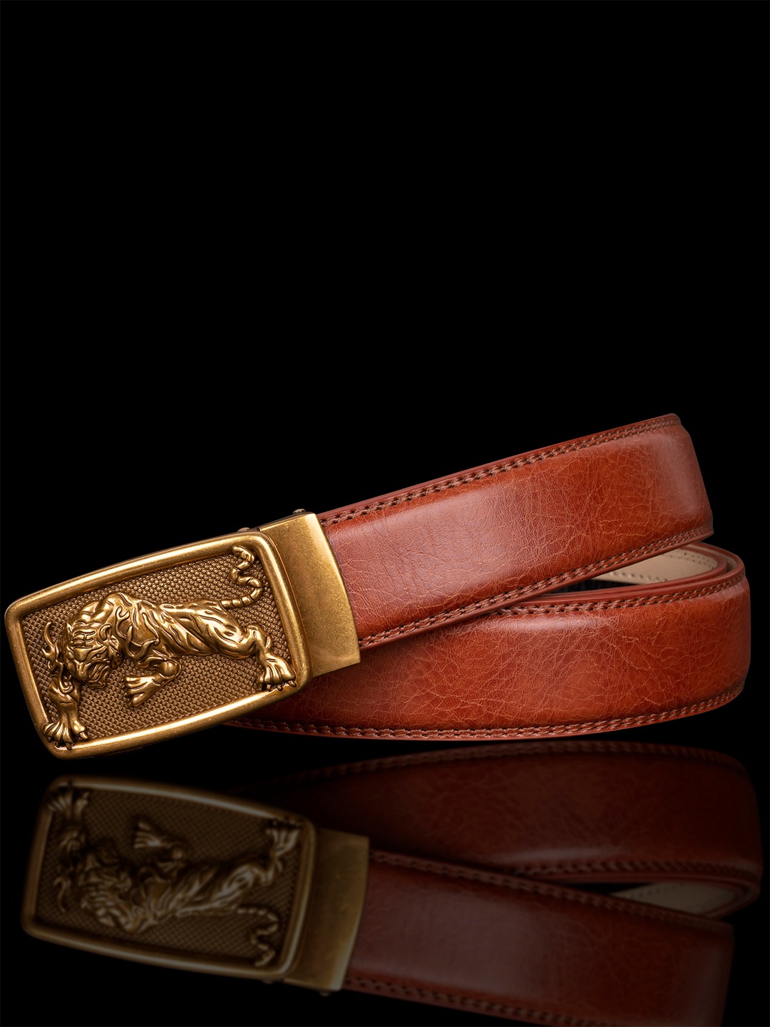 

NAEVE Men Leather Casual Belt, Brown