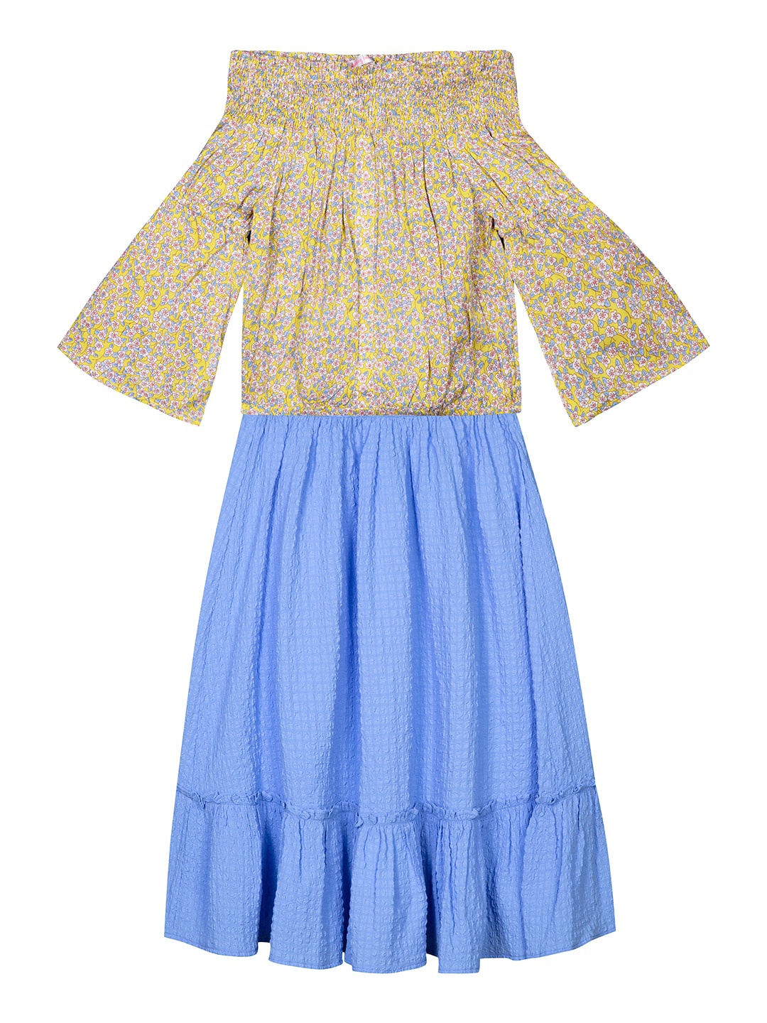 

Budding Bees Girls Printed Top with Skirt, Blue