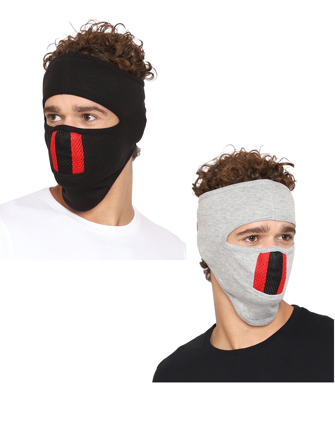 

Gajraj Pack Of 2 Single-Ply Anti Pollution Full Face Mask with Air Filter Mesh, Black