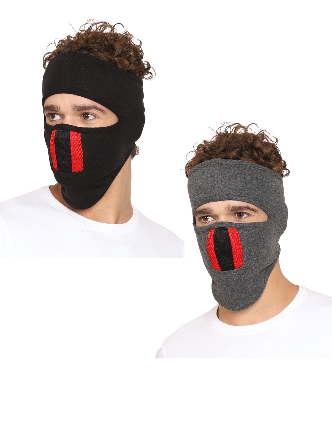 

Gajraj Pack Of 2 Single-Ply Anti Pollution Full Face Mask with Air Filter Mesh, Black