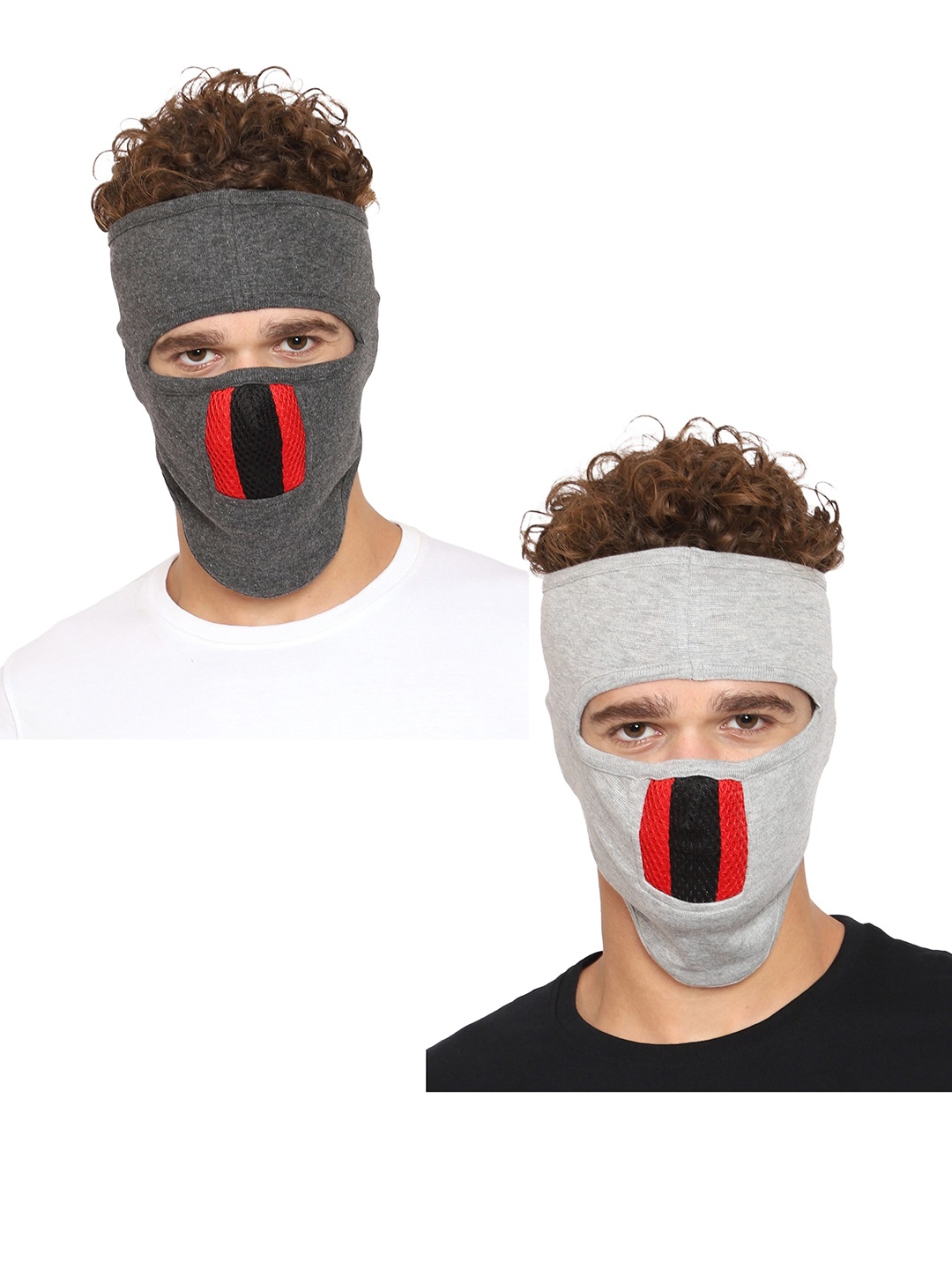 

Gajraj Pack Of 2 Single-Ply Anti Pollution Reusable Face Mask with Air Filter Mesh, Grey