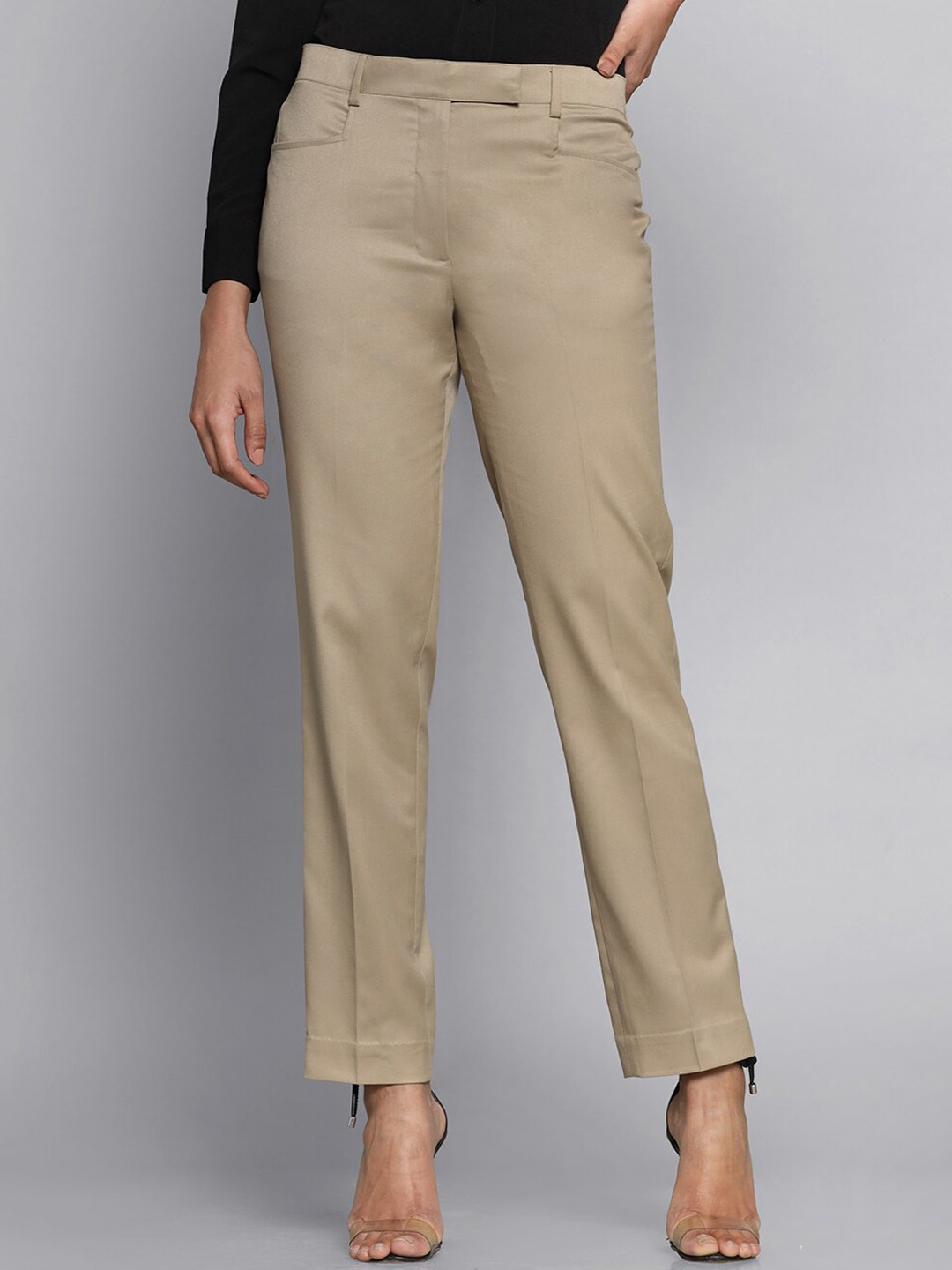 

PowerSutra Women Relaxed Formal Trousers, Beige