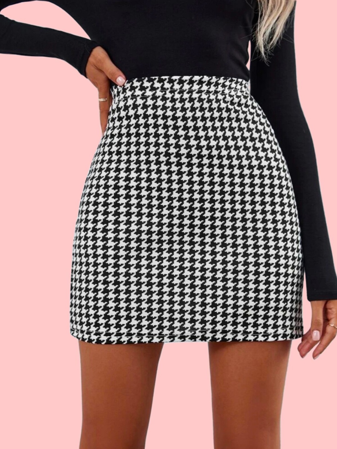 

Dream Beauty Fashion Printed Pencil Mini Skirt, Black