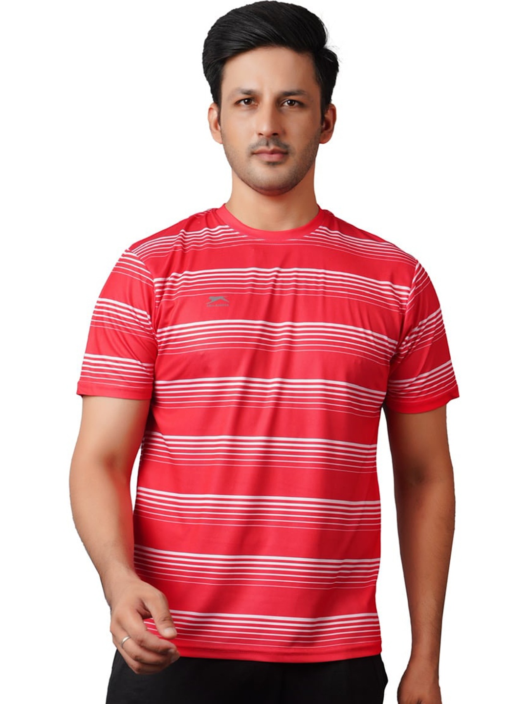 

Shiv Naresh Men Round Neck Striped T-shirt, Red