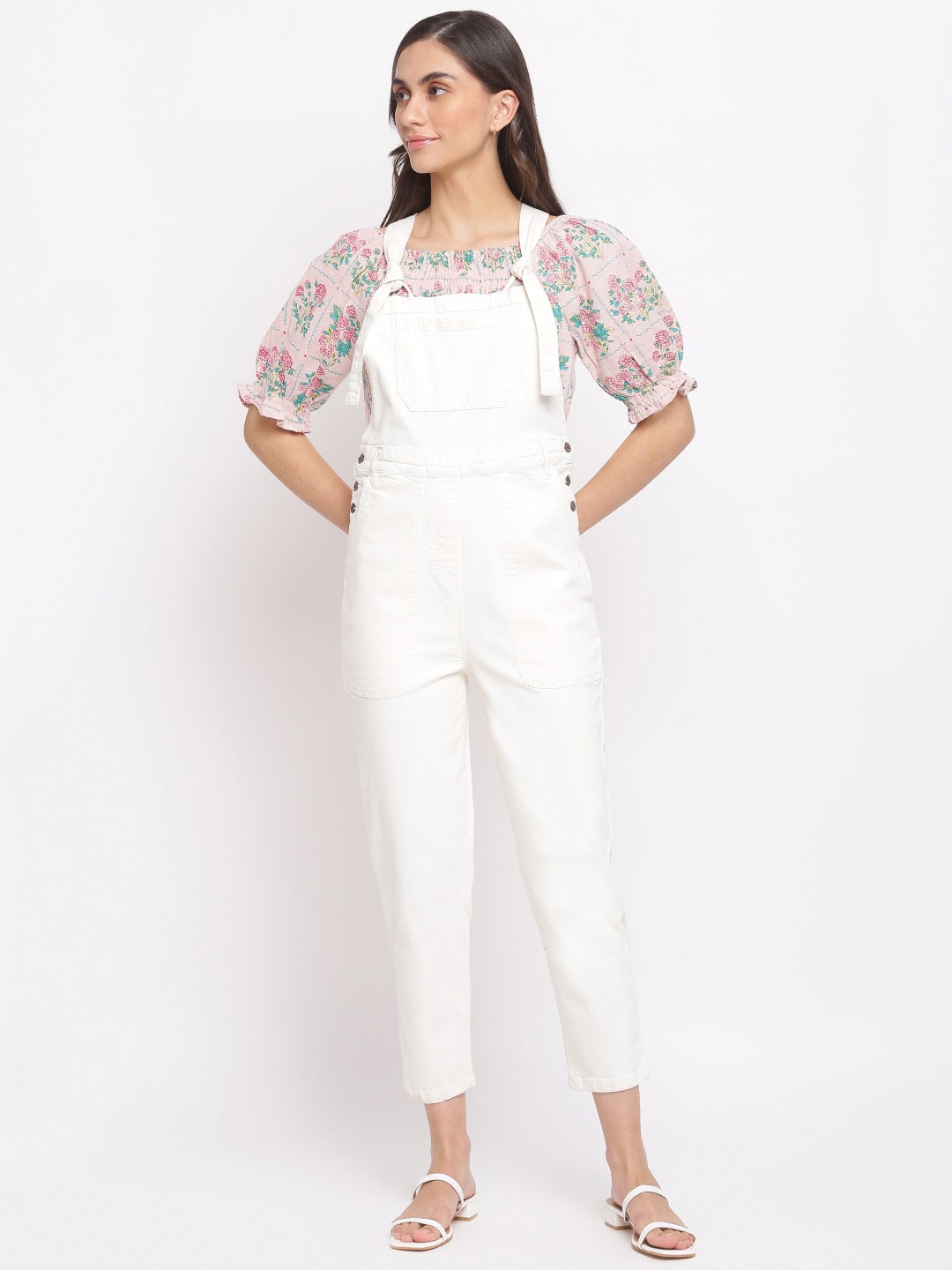 

Fabindia White Basic Jumpsuit