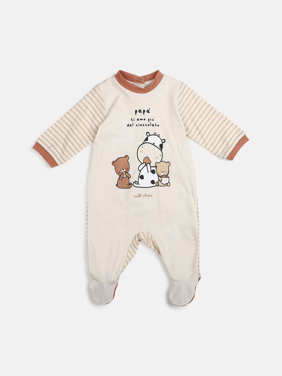 

Chicco Infant Printed Pure Cotton Body Suit, Beige