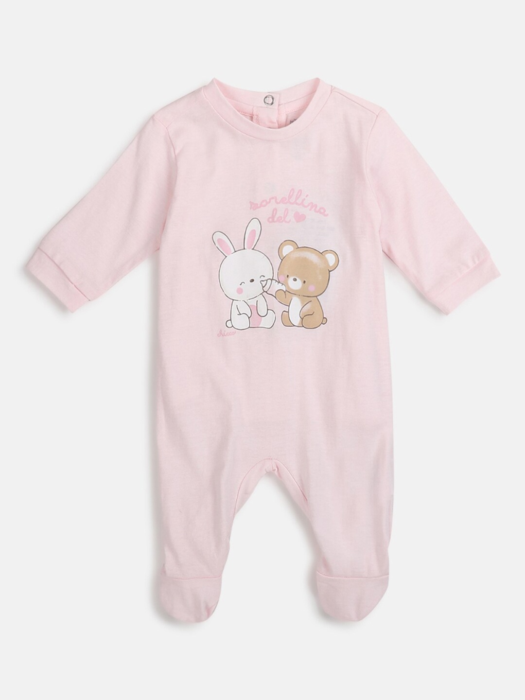 

Chicco Infants Printed Cotton Sleepsuit, Pink