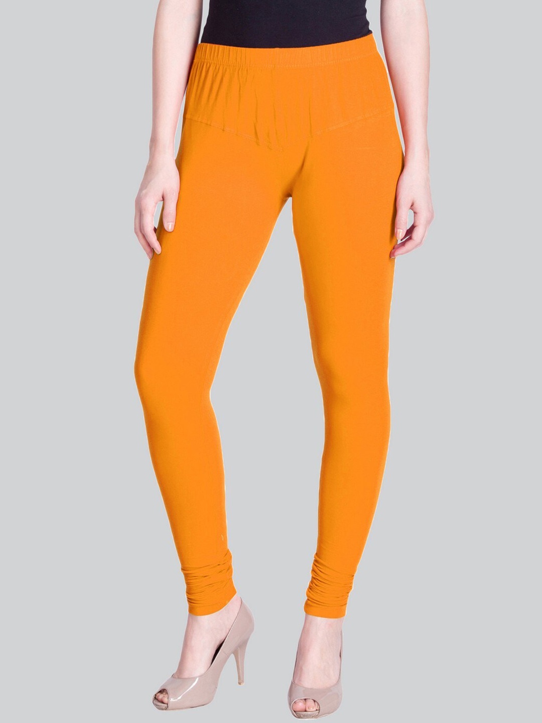 

LYRA Cotton Lycra Churidar Length Leggings, Mustard