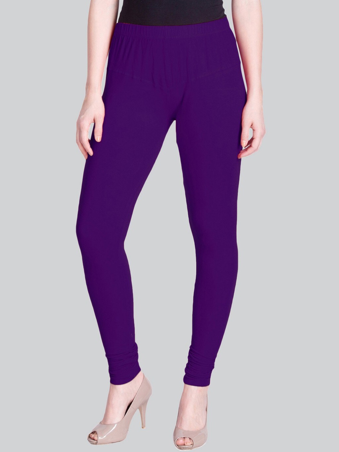 

LYRA Premium 4 Way Stretch Mid-Rise Churidar-Length Leggings, Purple
