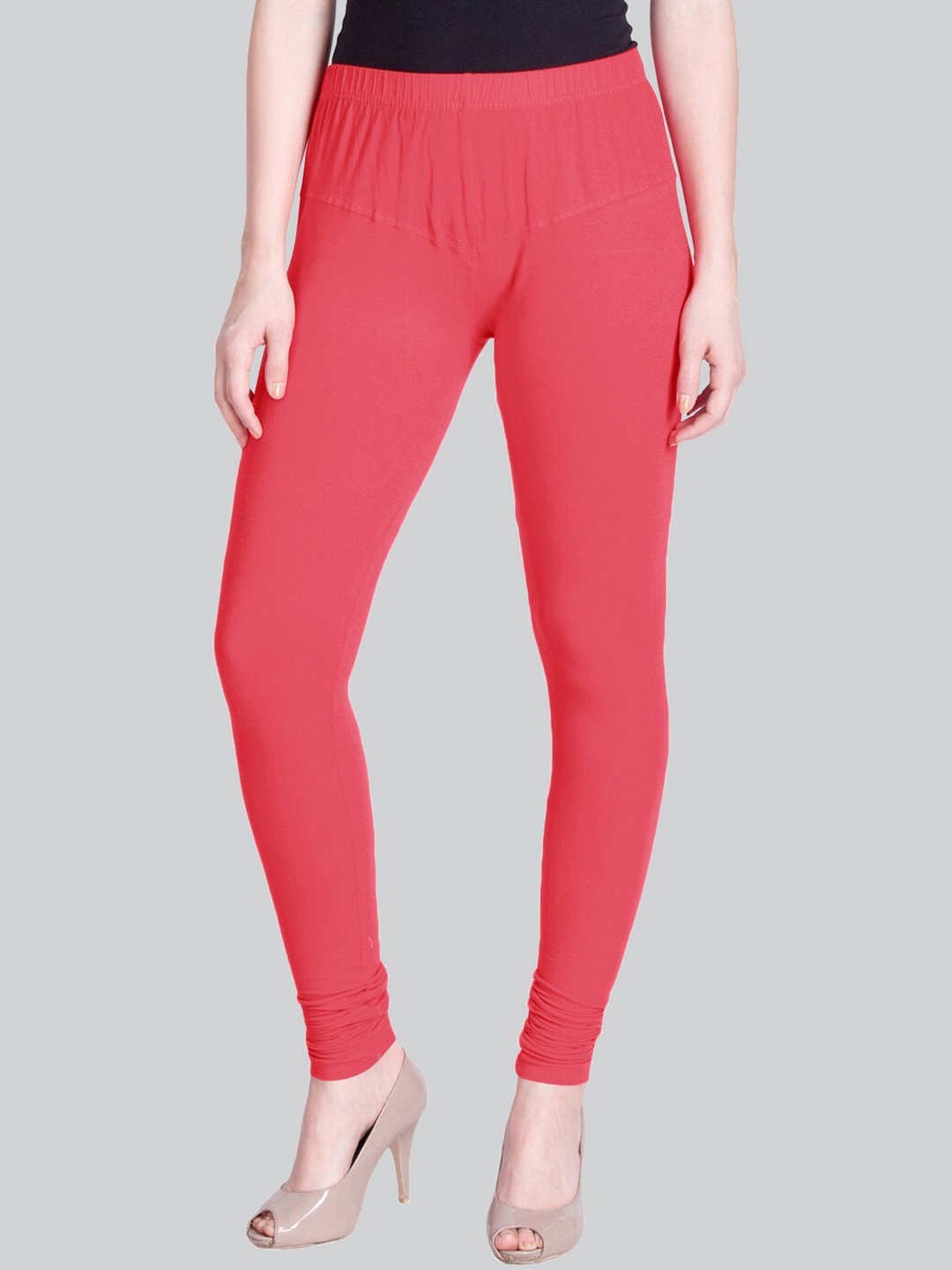 

LYRA Premium Cotton Lycra 4 Way Stretch Bio Wash Churidar-Length Leggings, Peach