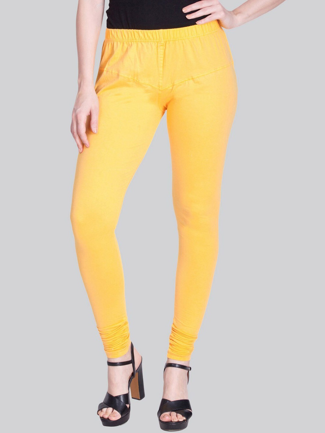 

LYRA Cotton Mid-Rise Churidar-Length Leggings, Yellow