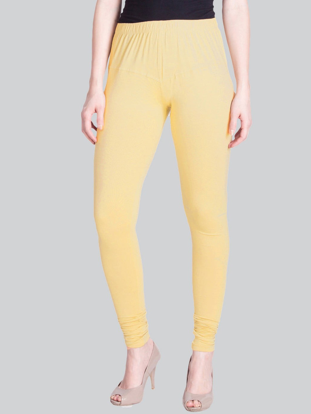 

LYRA Premium Cotton Lycra 4 Way Stretch Bio Wash Churidar-Length Leggings, Yellow