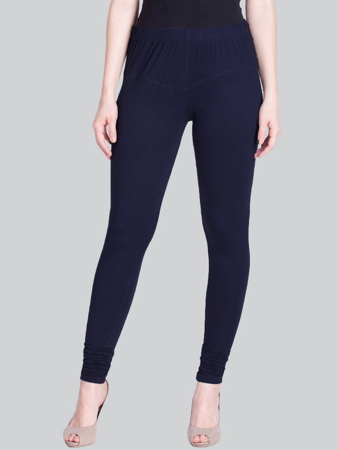 

LYRA Premium 4 Way Stretch Mid-Rise Churidar-Length Leggings, Navy blue