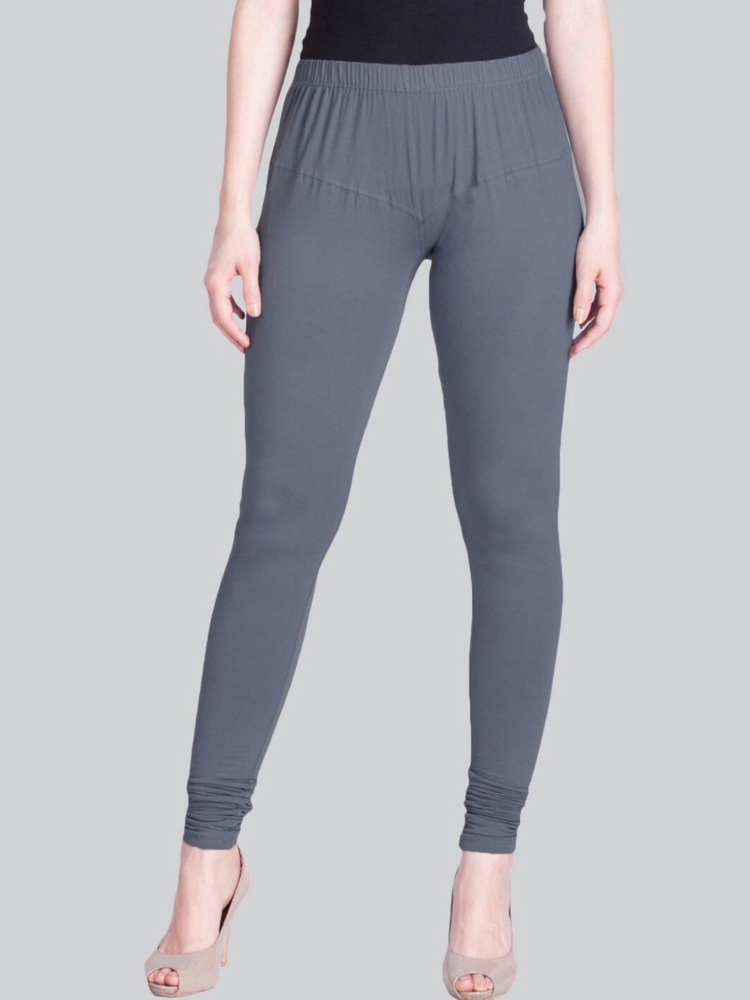 

LYRA Cotton Lycra Churidar Length Leggings, Grey