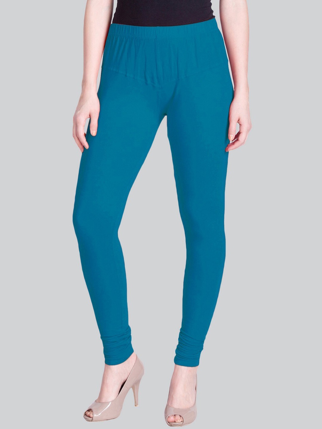 

LYRA Cotton Lycra Churidar Length Leggings, Green