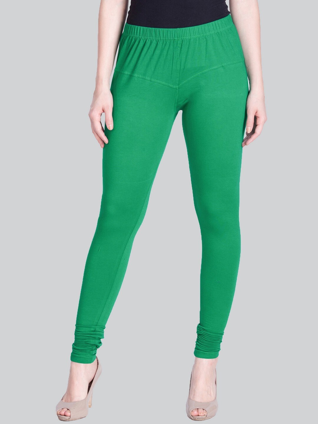 

LYRA Cotton Churidar-Length Leggings, Green