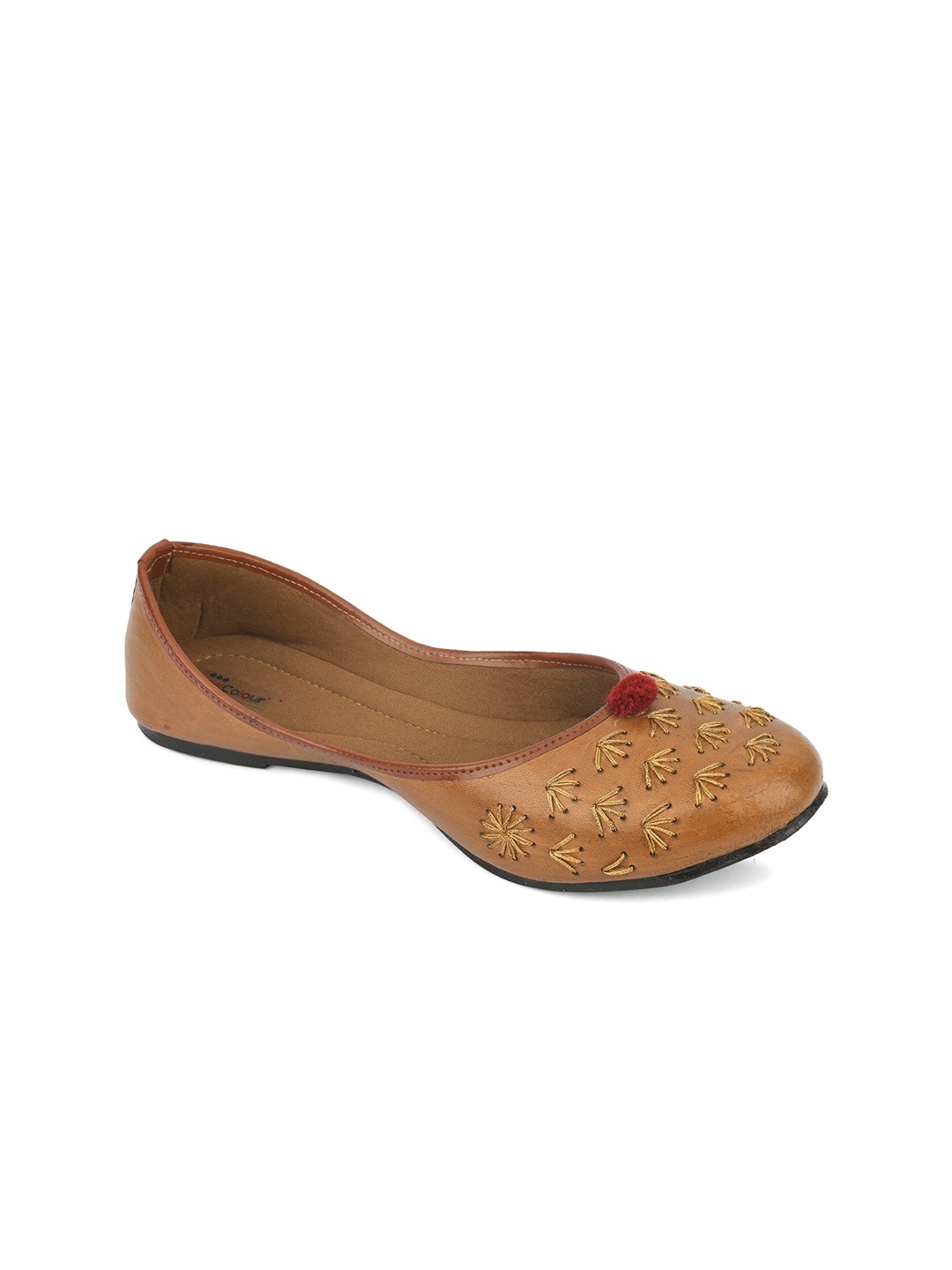 

DESI COLOUR Women Ethnic Mojaris Flats, Brown