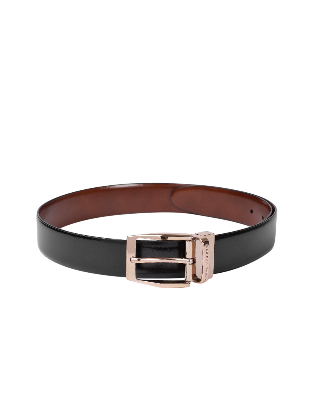 

Louis Philippe Men Reversible Leather Belt, Black