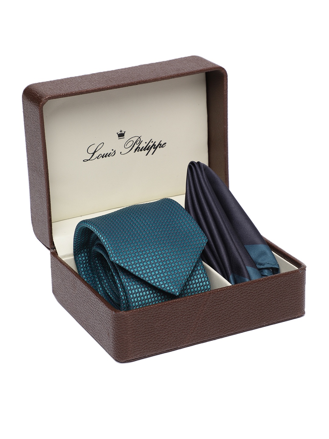 

Louis Philippe Men Self Design Accessory Gift Set, Teal