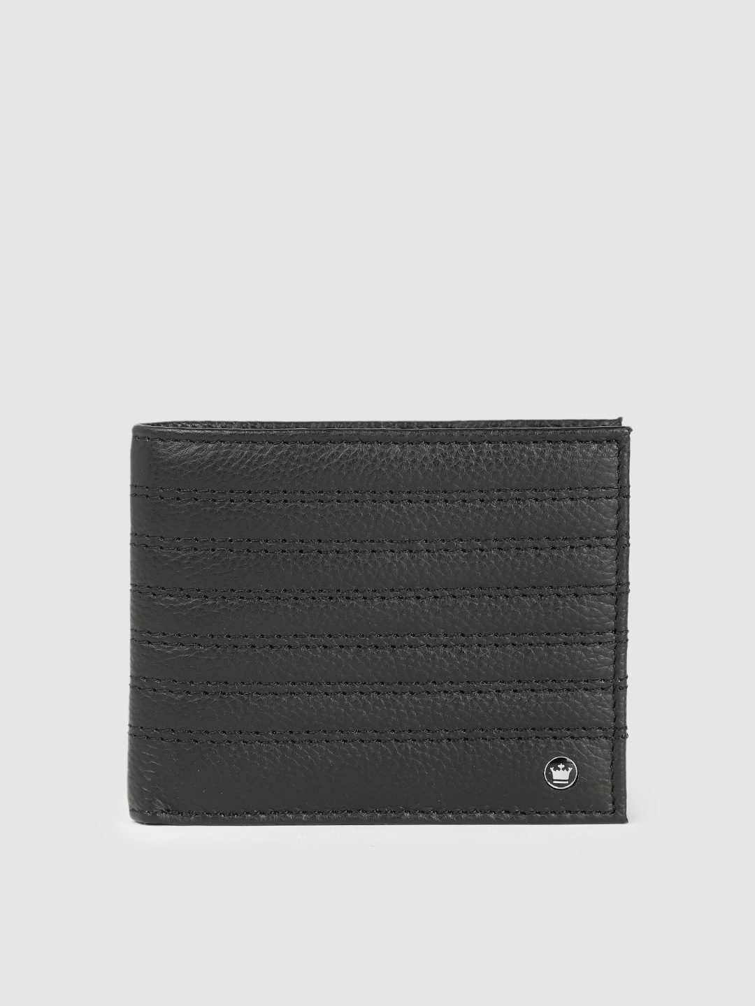 

Louis Philippe Men Leather Two Fold Wallet, Black