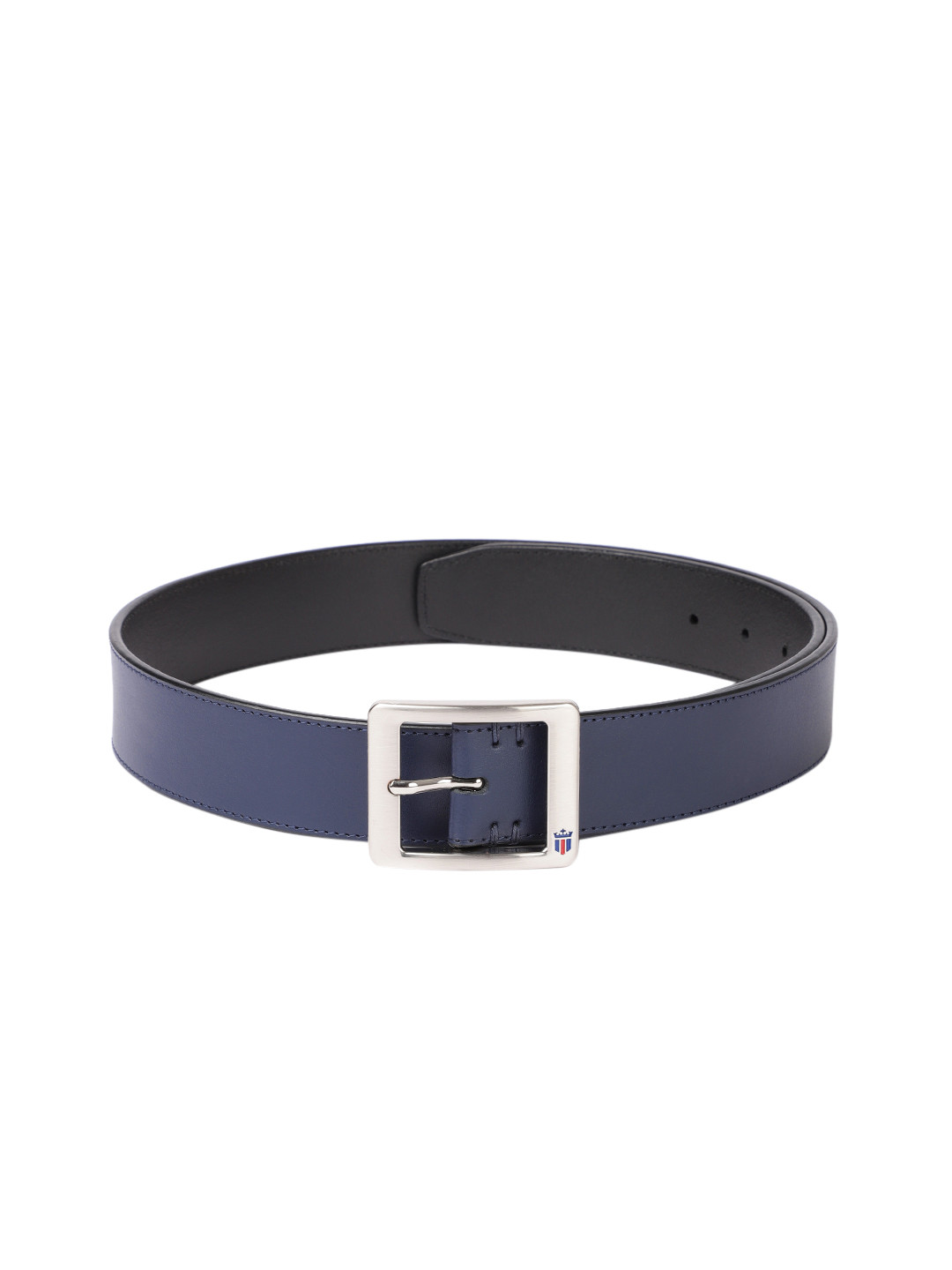 

Louis Philippe Men Solid Leather Belt, Navy blue