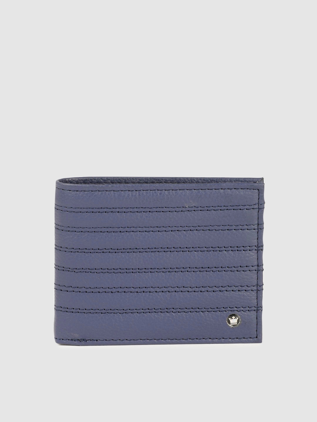 

Louis Philippe Men Leather Two Fold Wallet, Blue