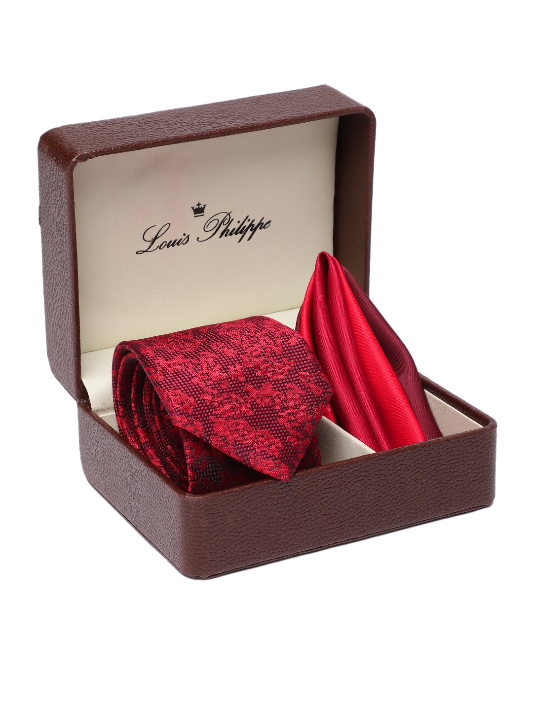 

Louis Philippe Men Self Design Accessory Gift Set, Red