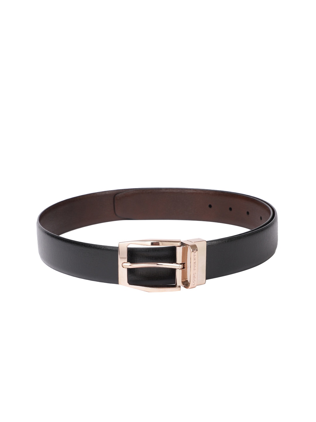 

Louis Philippe Men Reversible Leather Formal Belt, Black