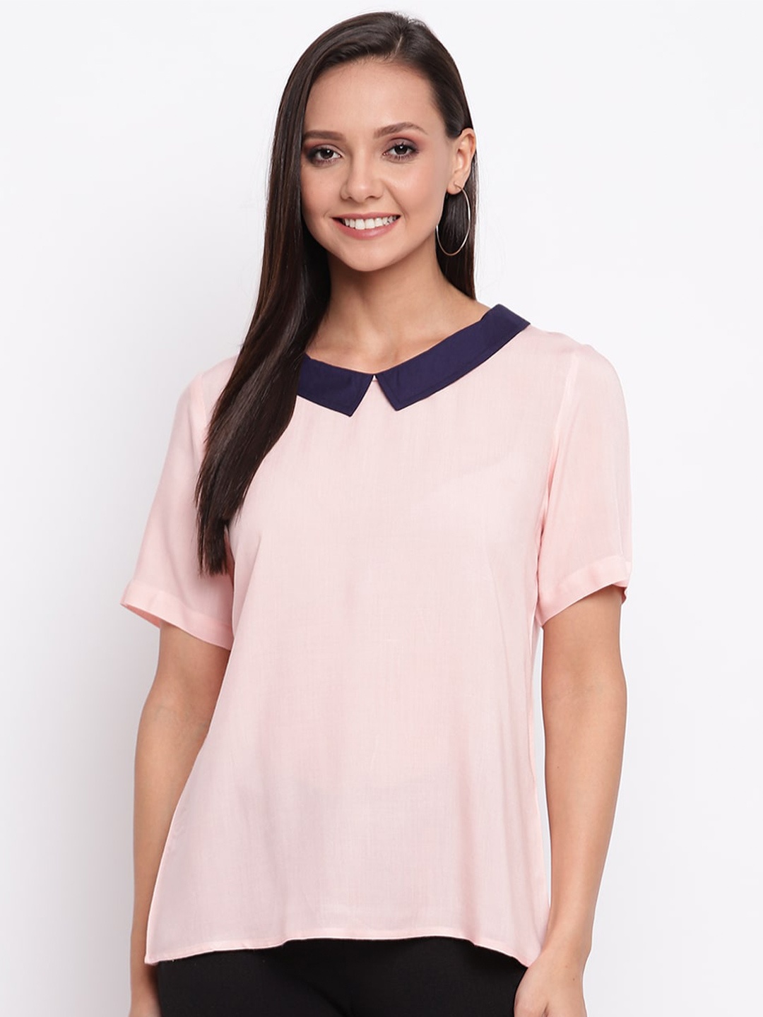 

Mayra Peter Pan Collar Regular Top, Pink