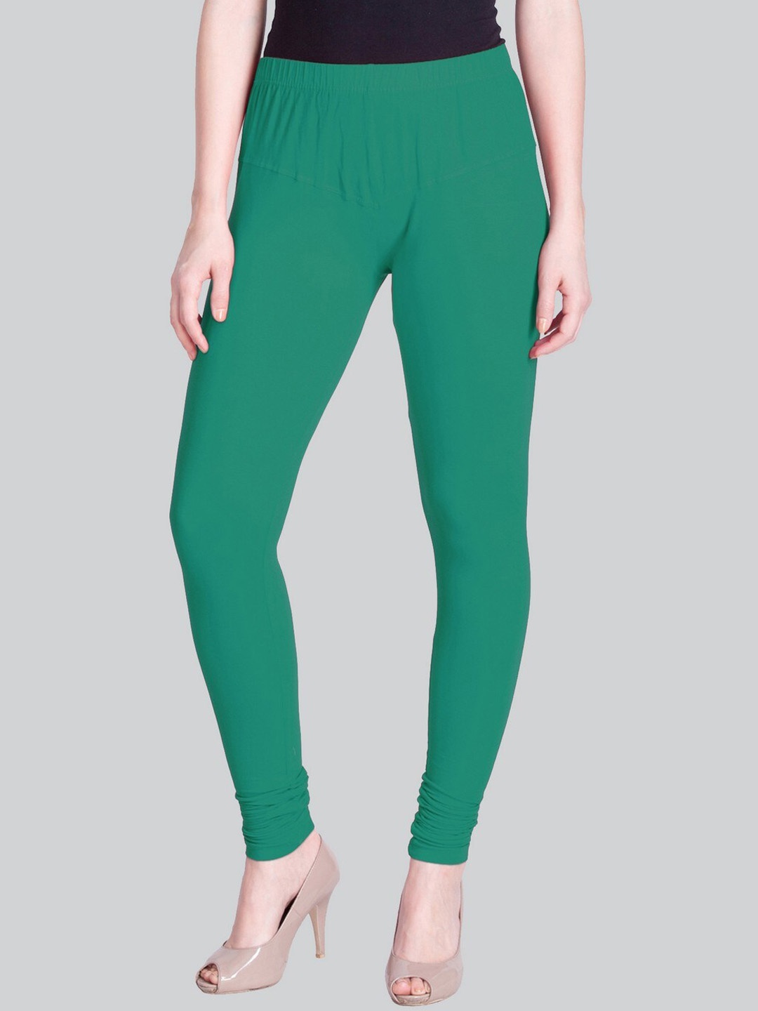 

LYRA Cotton Lycra Churidar Length Leggings, Green