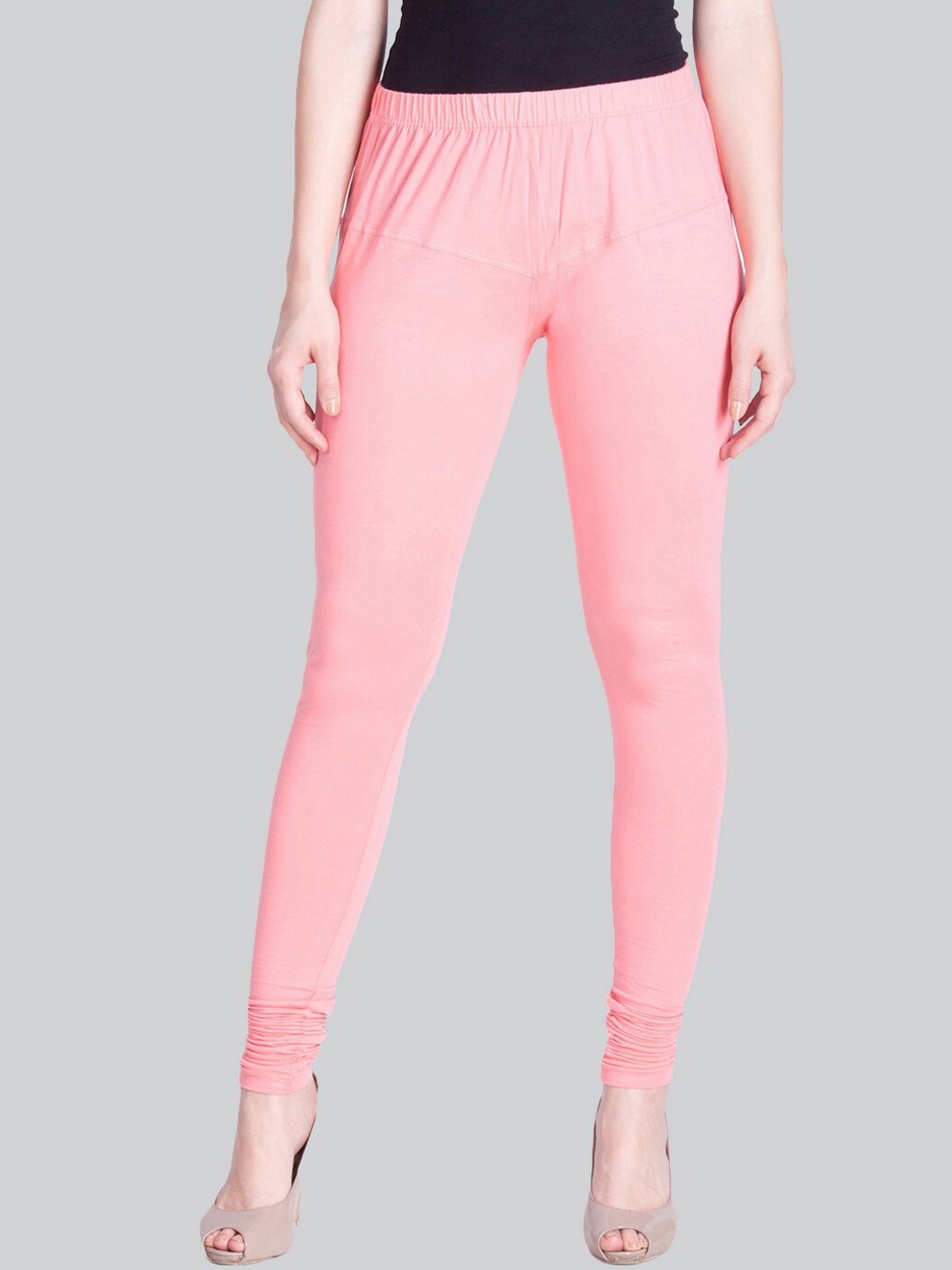 

LYRA Premium Cotton Lycra 4 Way Stretch Bio Wash Churidar-Length Leggings, Pink