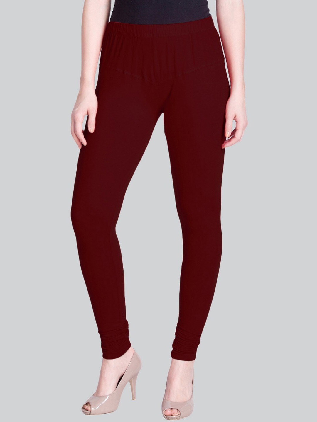 

LYRA Premium Cotton Lycra 4 Way Stretch Bio Wash Churidar-Length Leggings, Maroon
