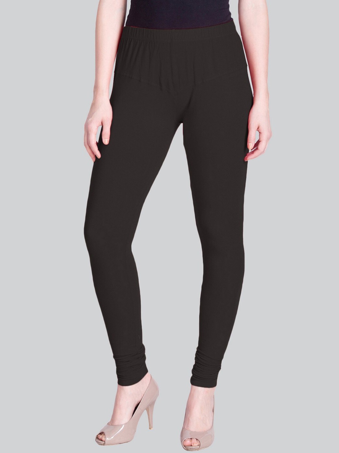 

LYRA Premium Cotton Lycra 4 Way Stretch Bio Wash Churidar-Length Leggings, Charcoal