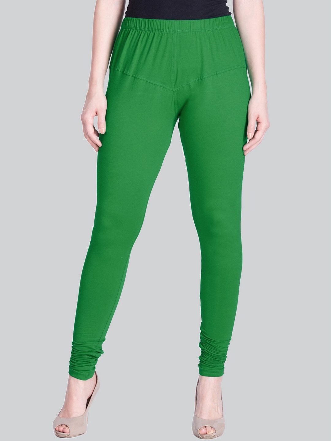 

LYRA Mid-Rise Premium 4 Way Stretch Churidar Length Leggings, Green