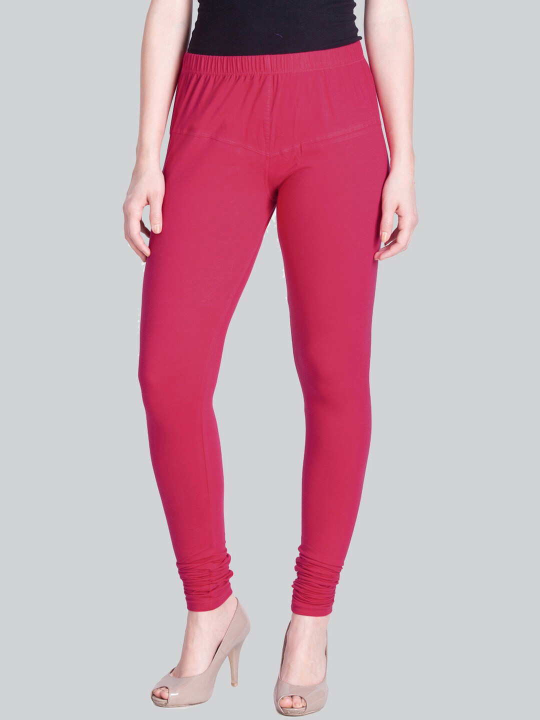 

LYRA Premium 4 Way Stretch Mid-Rise Churidar-Length Leggings, Pink