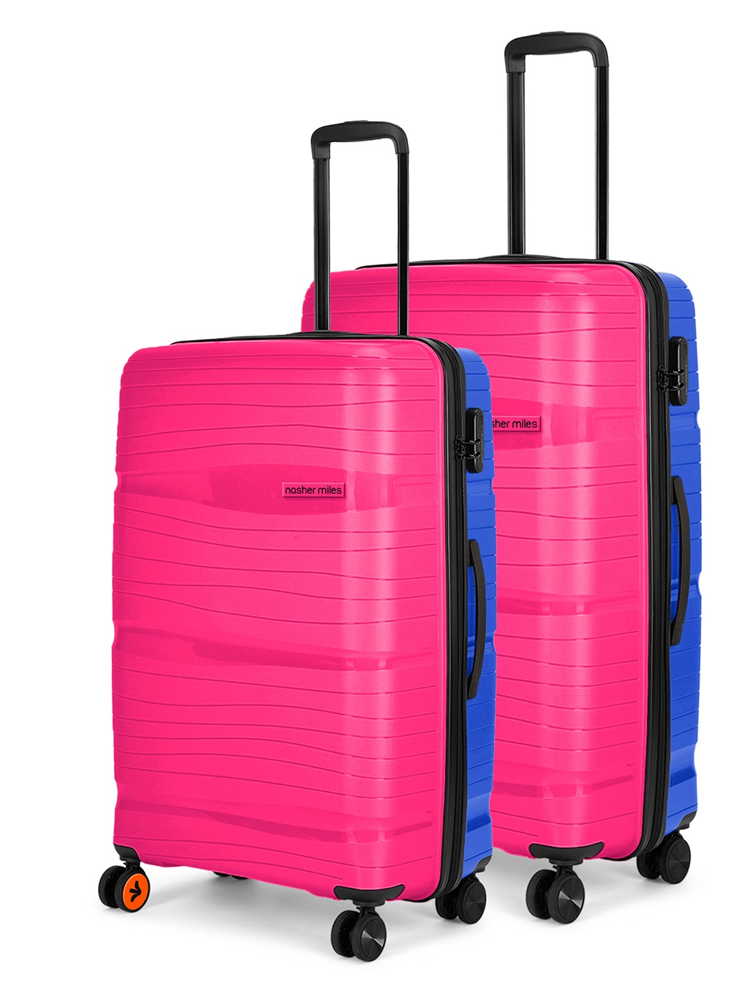 

Nasher Miles Set Of 2 Colourblocked Hard-Sided Trolley Suitcase, Pink