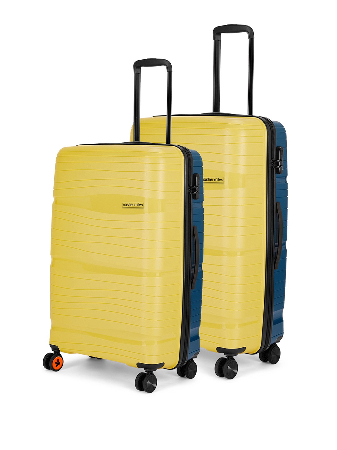 

Nasher Miles Set Of 2 Colourblocked Hard-Sided Trolley Suitcase, Yellow