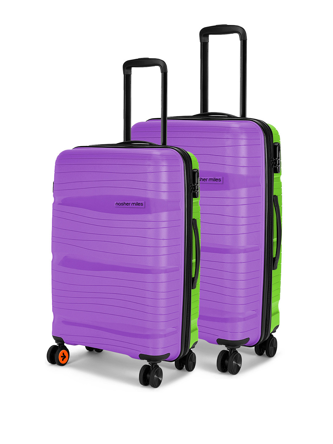 

Nasher Miles Set Of 2 Colourblocked Hard-Sided Trolley Suitcase, Purple