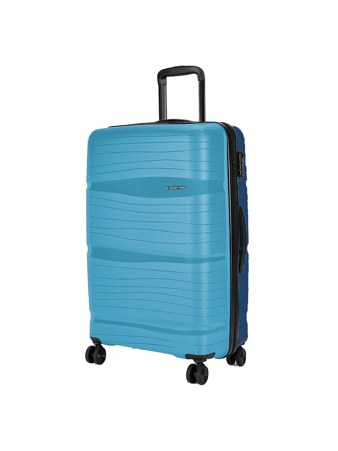 

Nasher Miles Textured Hard-Sided Large Trolley Suitcase, Teal