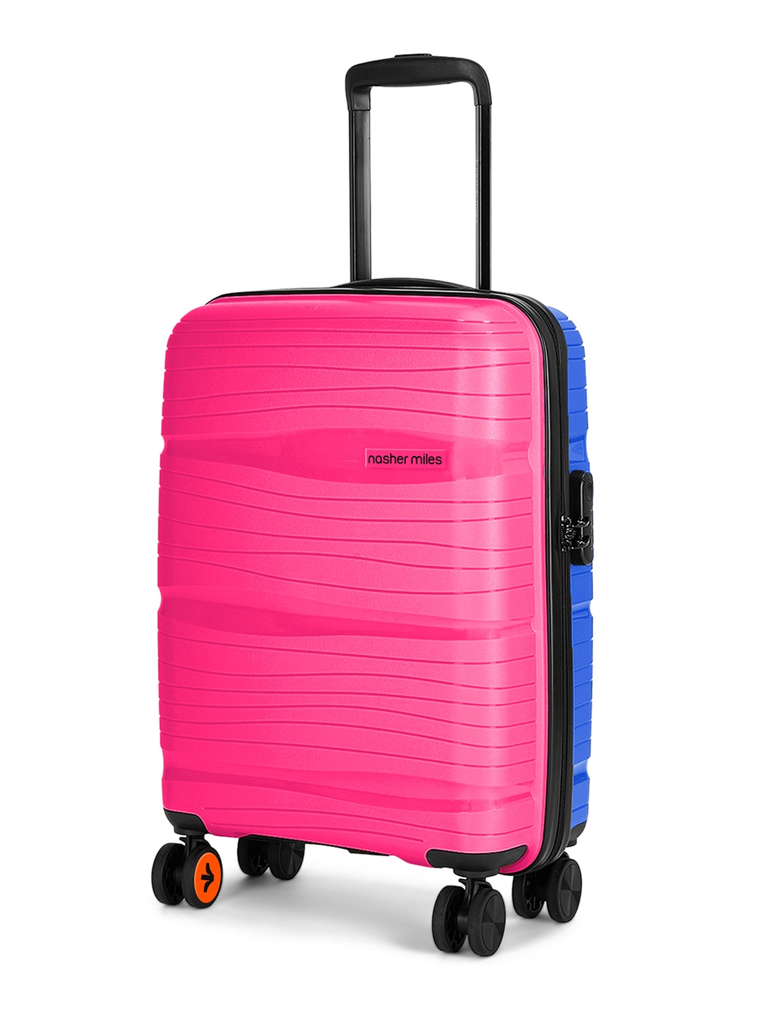 

Nasher Miles Textured Hard-Sided Small Trolley Suitcase, Pink