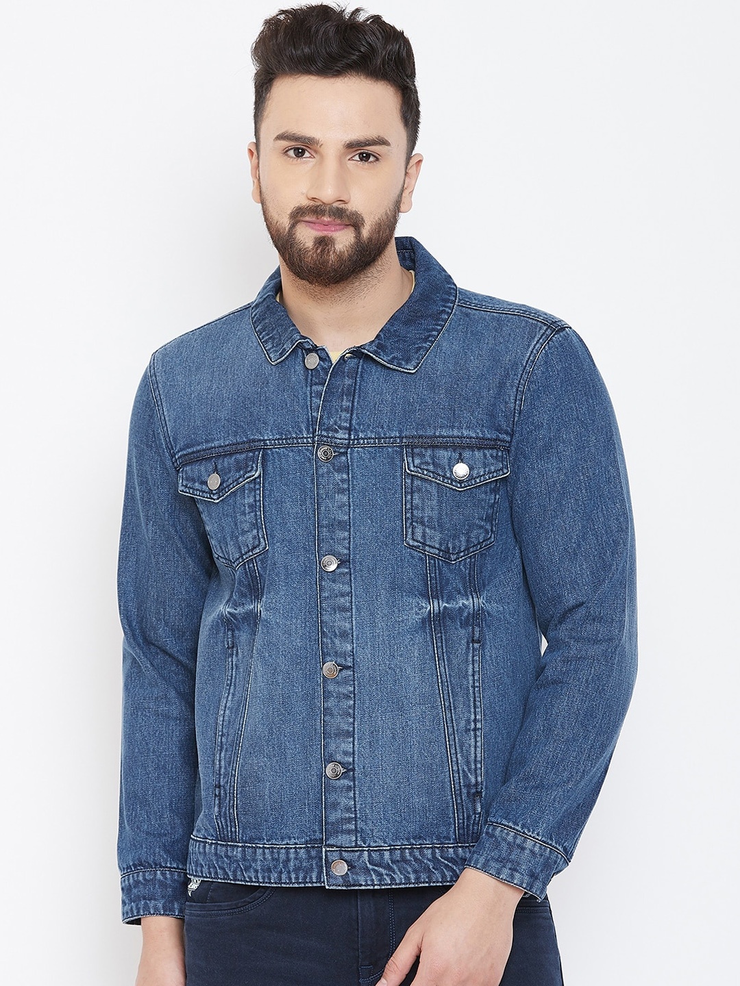 

Canary London Graphic Printed Lightweight Denim Jacket, Blue