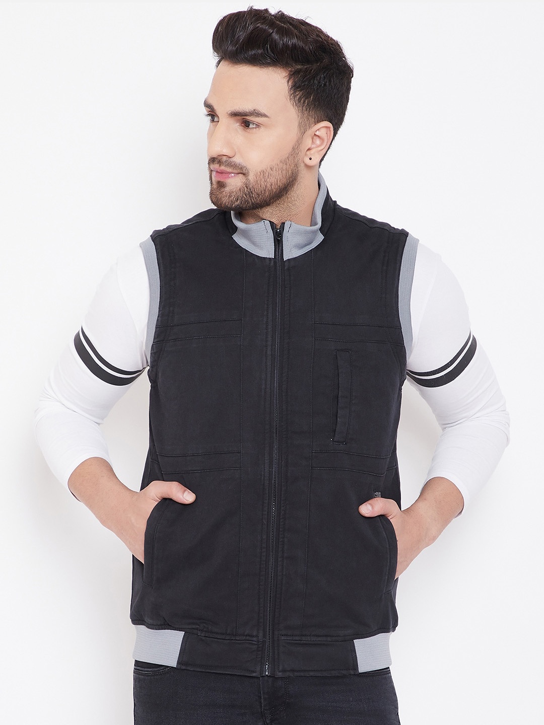 

Canary London Mock Collar Lightweight Padded Jacket, Black